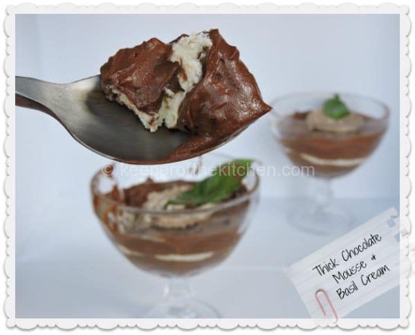 Thick Chocolate Mousse with Basil Cream